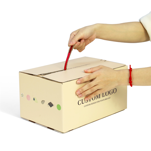 Corrugated Adhesive Tear off Strip Shipping Paper Box Mailer Box Packaging Zipper Carton Gift Boxes With Tear