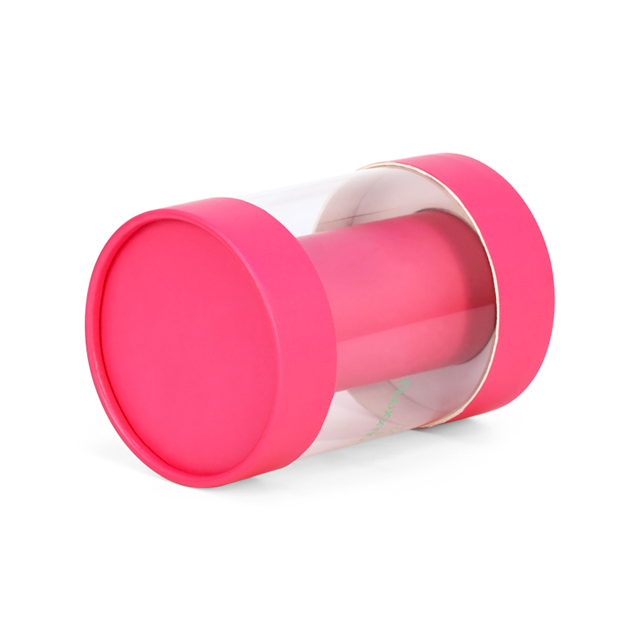 Custom Design Eco-friendly Cosmetic Cardboard Tube Box Packaging Loose Tea Food Grade Paper Tube Cylinder with Clear Windows