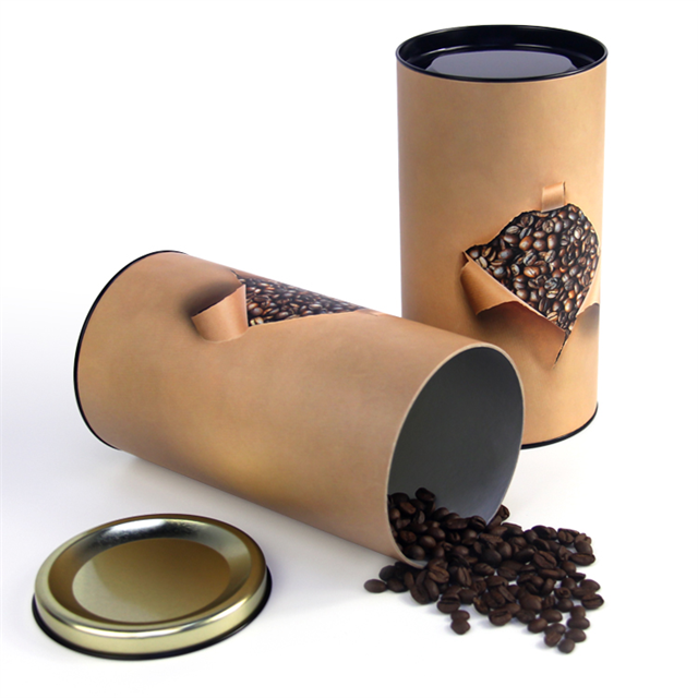 Food Grade Custom Printed Cardboard Tube Packaging Paper Box for Coffee And Tea Packaging Box