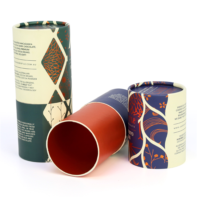 Custom Printing Biodegradable Cylinder Food Coffee Paper Cardboard Premium Tea Canister Tube Box Packaging for Loose Tea Package