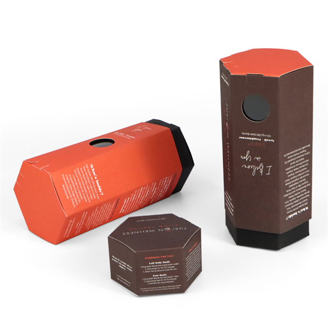 High-grade Hexagonal Tube Paper Folding Nougat Candy Lash Special Hexagon Shape Box for Bath Soap Cosmetic Bottle