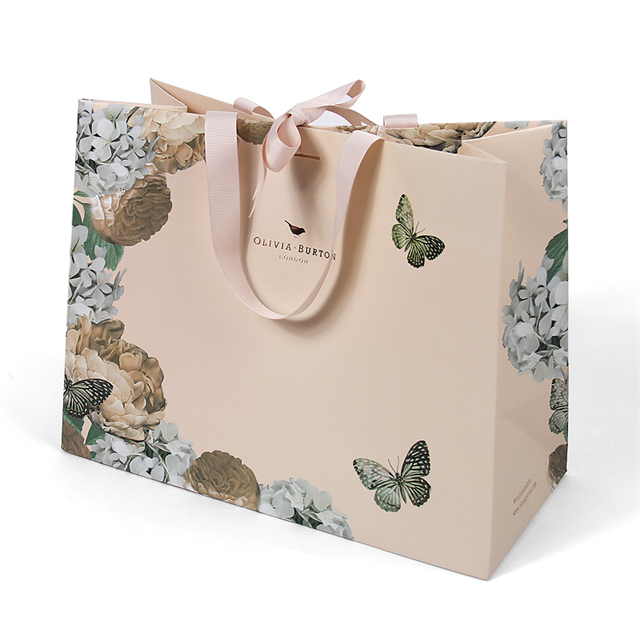 Cosmetics Clothes Packaging Paper Bag Personalized Green Luxury Custom Paper Shopping Bags