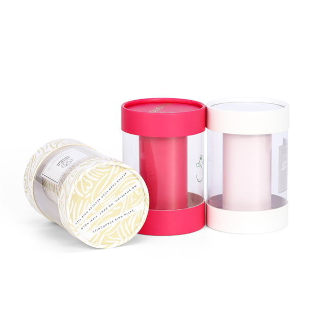 Custom Design Eco-friendly Cosmetic Cardboard Tube Box Packaging Loose Tea Food Grade Paper Tube Cylinder with Clear Windows
