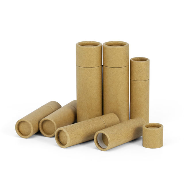 Custom Printed Recyclable Cosmetic Face Sunscreen Cardboard Deodorant Lipstick Container Push Up Paper Lip Balm Tube Packaging