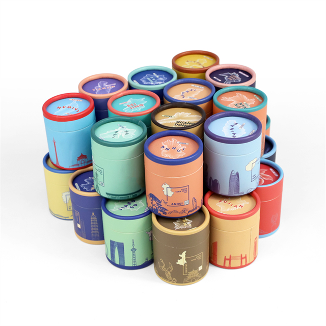 Custom Eco Craft Cardboard Tube Cylinder Tea Coffee Box Packaging Food UV Coated Paper Biodegradable Paper Tube
