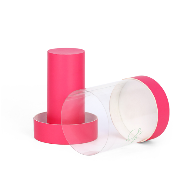 Custom Design Eco-friendly Cosmetic Cardboard Tube Box Packaging Loose Tea Food Grade Paper Tube Cylinder with Clear Windows