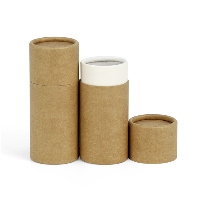 Biodegradable Luxury Kraft Food Coffee Paper Tube Round Chocolate Tube Cardboard Candle Box Cylinder Packaging for Tea
