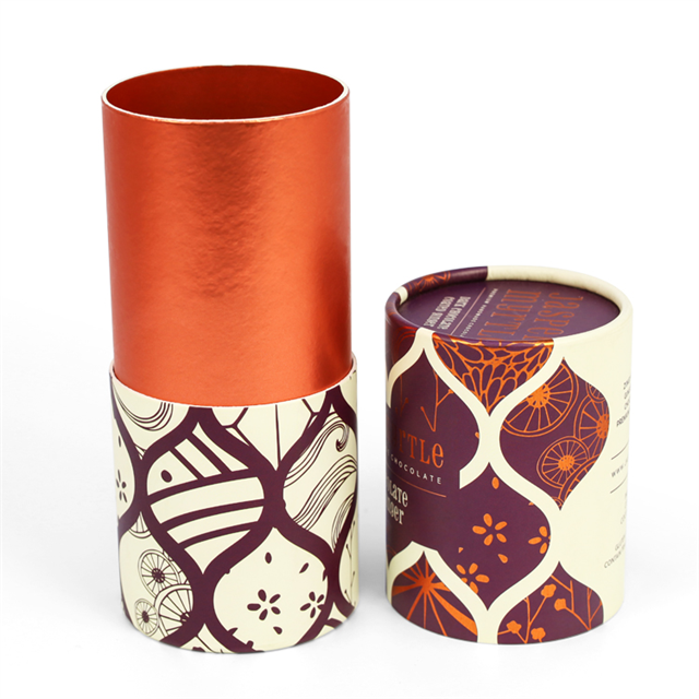 Custom Printing Biodegradable Cylinder Food Coffee Paper Cardboard Premium Tea Canister Tube Box Packaging for Loose Tea Package