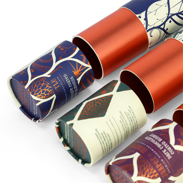 Custom Printing Biodegradable Cylinder Food Coffee Paper Cardboard Premium Tea Canister Tube Box Packaging for Loose Tea Package