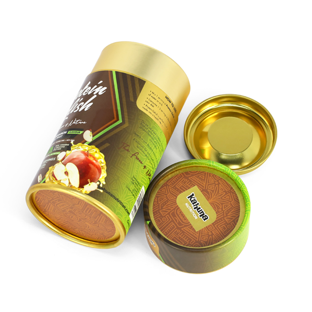 Recyclable Food-grade Kraft Biscuits Cardboard Tube Packaging Box Chocolate Candy Cylinder Custom Tea Packaging Paper Tube