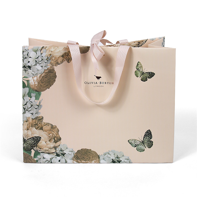 Cosmetics Clothes Packaging Paper Bag Personalized Green Luxury Custom Paper Shopping Bags