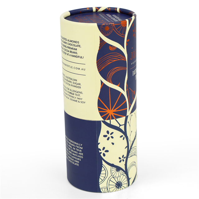 Custom Printing Biodegradable Cylinder Food Coffee Paper Cardboard Premium Tea Canister Tube Box Packaging for Loose Tea Package