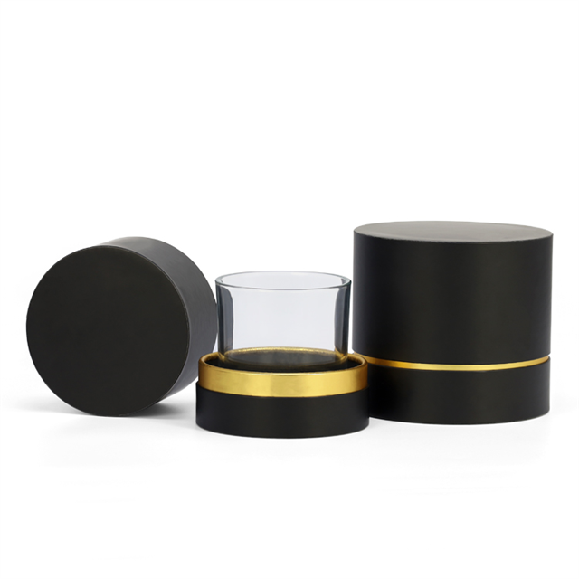 Biodegradable High End Eco-friendly Rigid Candle Jar Gift Kraft Paper Round Tube Packaging Cylinder With Custom Printed