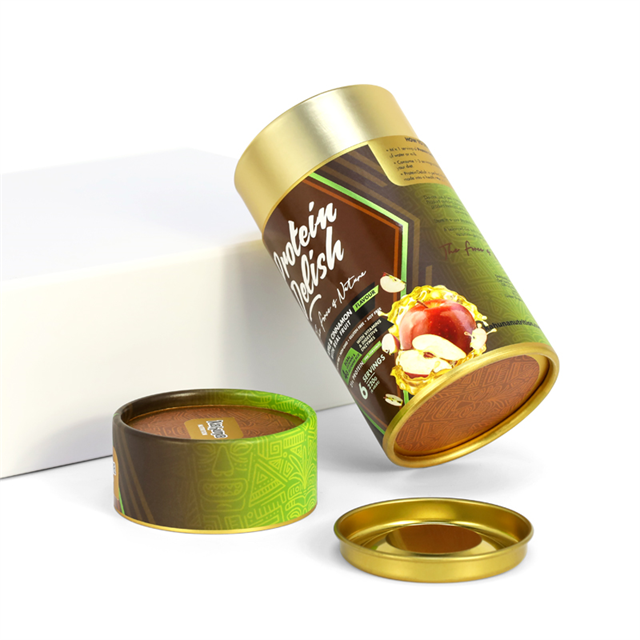Recyclable Food-grade Kraft Biscuits Cardboard Tube Packaging Box Chocolate Candy Cylinder Custom Tea Packaging Paper Tube