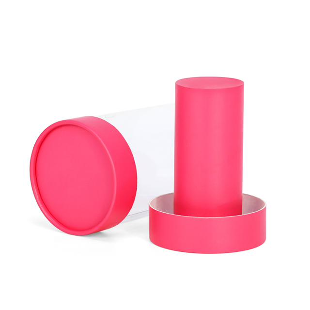 Custom Design Eco-friendly Cosmetic Cardboard Tube Box Packaging Loose Tea Food Grade Paper Tube Cylinder with Clear Windows